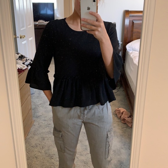 SHEIN Tops - Black bell sleeve blouse